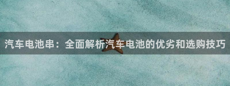 优发国际下载：汽车电池串：全面解析汽车电池的优劣和选购技巧